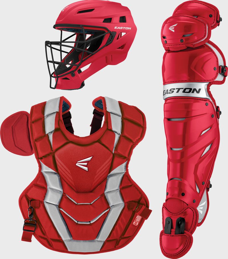Easton Elite X Catcher's Box Set - Adult Red colorway