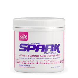 AdvoCare Spark Energy Drink Powder Mix, Fruit Punch Flavor, 10.5 oz, enhances mental focus and boosts energy.