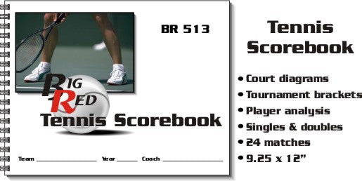 BIG RED TENNIS STAT BOOK 24 MATCHES