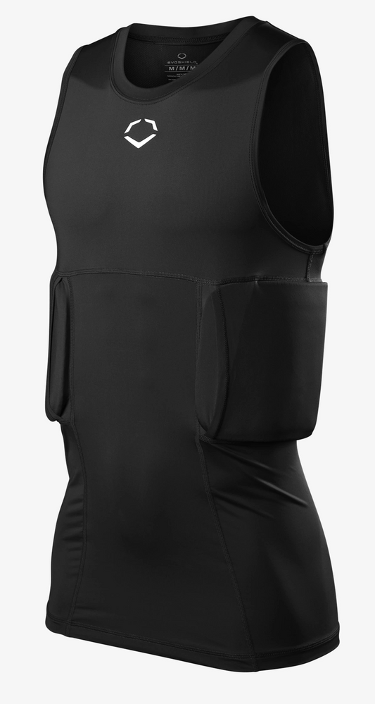 EVOSHIELD SLEEVELESS RIB PAD SHIRT BLACK